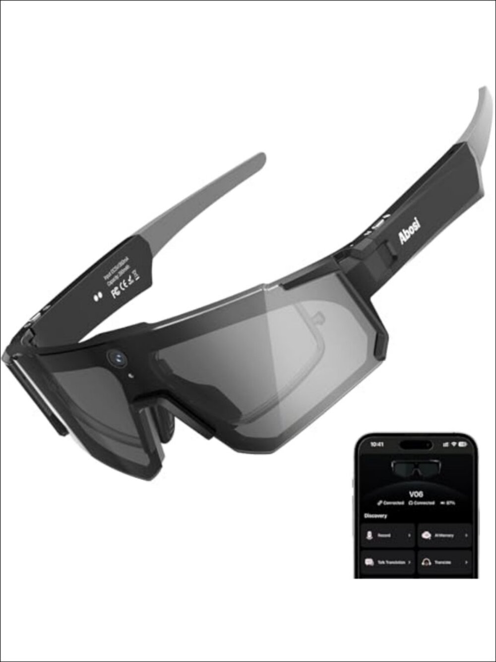AI Smart Glasses 8MP Camera 1200P Video 6-Axis EIS Polarized UV400 WiFi